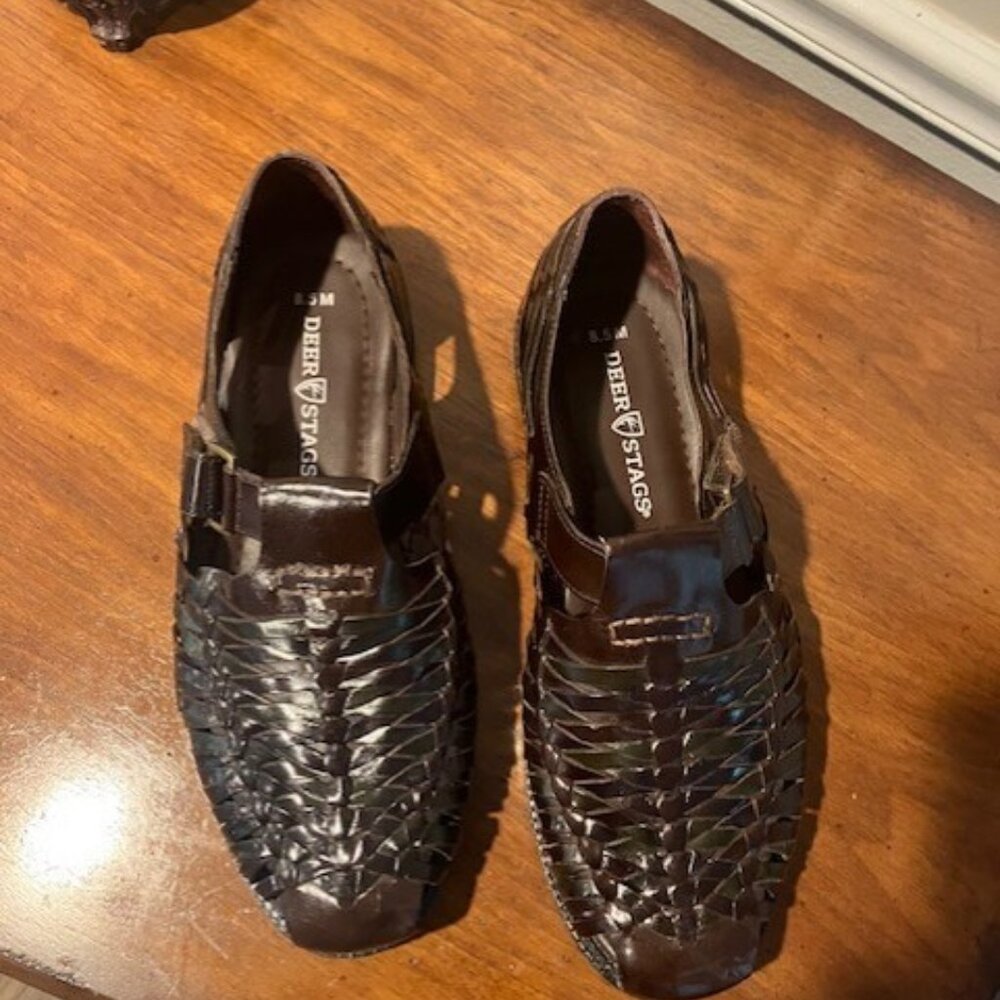 Deer Stags Huarache Sandal Dark Brown- Excellent Condition-Size 8.5